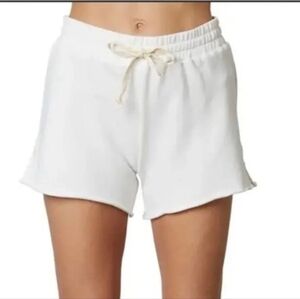 NWT NIA Terry Cloth Drawstring Shorts Womens Size M White Casual Loungewear